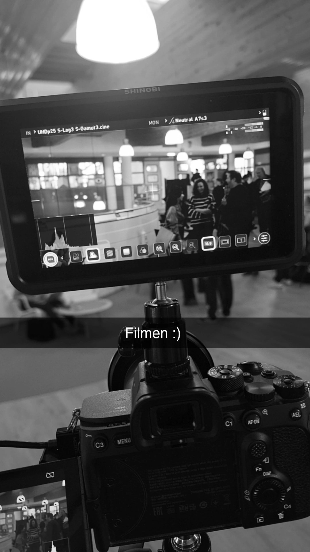 foto van het filmen achter de schermen